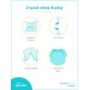 imageSimple Joys by Carters Baby Boys 2Pack 2Way Zip Cotton Footed Sleep and PlayDusty Blue BearIvory Dinosaur