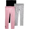 imageSimple Joys by Carters Girls 3Pack LeggingsBlackGrey Animal PrintPink