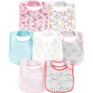 imageSimple Joys by Carters Baby 7Pack Teething BibsMulticolorFloralUnicorn
