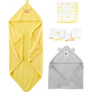 imageSimple Joys by Carters Unisex Babies 8Piece Towel and Washcloth Set MultipacksGrey BearYellow Ducks