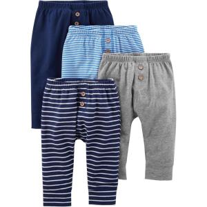 imageSimple Joys by Carters Unisex Babies Pant Pack of 4BlueGrey HeatherNavyStripe