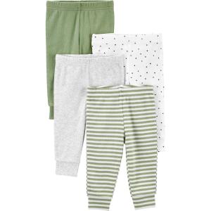 imageSimple Joys by Carters Unisex Babies Pant Pack of 4Grey HeatherOliveWhite DotsStripe