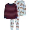Burgundy Stripe/Light Blue Moose