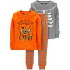 imageSimple Joys by Carters Baby 3Piece Snugfit Cotton Holiday Pajama SetCandySkeletonStripe