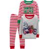 imageSimple Joys by Carters Baby 3Piece Snugfit Cotton Holiday Pajama SetGrey MotorcycleRed Stripe