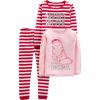 imageSimple Joys by Carters Baby 3Piece Snugfit Cotton Holiday Pajama SetPink CatRed Stripe