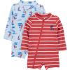 imageSimple Joys by Carters Boys 2Pack 1Piece Zip RashguardsBlueRed