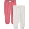 imageSimple Joys by Carters Girls 2Pack Fleece JoggersPink Heather