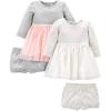 imageSimple Joys by Carters Girls 2Pack Stretch Rib DressesPinkGrey
