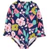 imageSimple Joys by Carters Girls Long Sleeve Zipper One Piece SwimsuitFloral