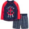 Navy Red Anchor/White Stripe