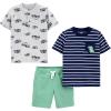 Green/Grey Monster Trucks/Navy Stripe