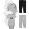 Black/Grey Text Print/White Llama/Panda