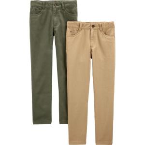 imageSimple Joys by Carters Baby Boys 2Pack Twill PantsKhaki BrownOlive Kid