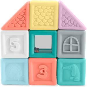 imageSimple Joys by Carters Baby Squeeze Blocks Multicolor 9 Pieces Age 6m to 3 Years