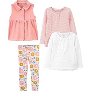 imageSimple Joys by Carters girls 4piece Playwear SetPinkStripeWhite DotsFloral