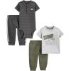 imageSimple Joys by Carters Baby Boys 4Piece Bodysuit Top and Pant SetDinosaur