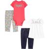 imageSimple Joys by Carters Baby Girls 4Piece BodysuitElephantFloralHappy Pack