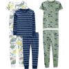 imageSimple Joys by Carters Boys 6Piece Snug Fit Cotton Pajama SetBlueGreenDinosaur