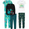 imageSimple Joys by Carters Boys 6Piece Snug Fit Cotton Pajama SetMulticolorBearDragonOctopusStripe