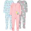 imageSimple Joys by Carters Toddlers and Baby Boys SnugFit Footed Cotton Pajamas Pack of 3BallerinaBeesMoon