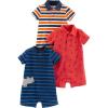 imageSimple Joys by Carters babyboys 3pack RompersAnchorRhinoStripe