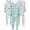 imageSimple Joys by Carters babyboys 3pack Snug Fit Footed Cotton PajamasAvocadosNight Sky PrintTie Dye