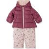 imageSimple Joys by Carters babygirls Waterresistant Snowsuit Set  Hooded Winter JacketMaroon  Pink Floral