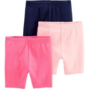 imageSimple Joys by Carters Babies Toddlers and Girls Bike Shorts Pack of 3PinkNavy