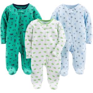 imageSimple Joys by Carters Baby 3Pack Neutral Sleep and PlayCarsDinosaurSports Pack