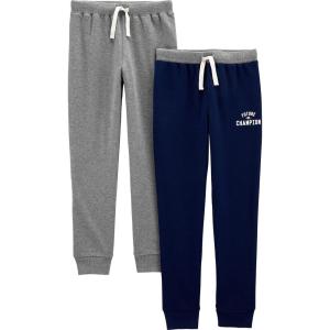 imageSimple Joys by Carters Baby Boys 2Pack Athletic Knit Jogger PantsCharcoalNavy Kid