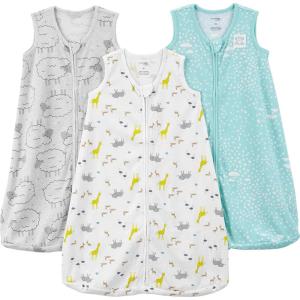 imageSimple Joys by Carters Baby 3Pack Cotton Wearable Blankets SheepClouds Small