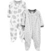 imageSimple Joys by Carters Baby 2Pack Neutral Fleece Footed Sleep and Play