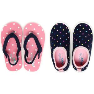imageSimple Joys by Carters Girls Kimmie Kaia Aqua Set SandalNavyPink Dots