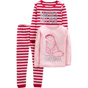 imageSimple Joys by Carters Baby 3Piece Snugfit Cotton Holiday Pajama Set