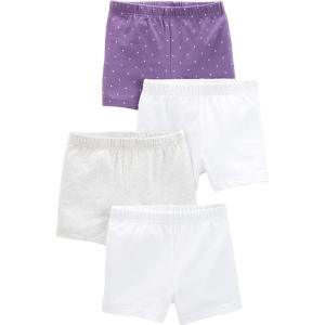 imageSimple Joys by Carters Girls 4Pack Tumbling ShortsPurpleGreyWhite