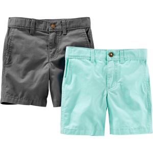 imageSimple Joys by Carters Boys Flat Front Shorts Pack of 2GreyMint Green