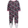 imageSimple Joys by Carters girls LooseFit Flame Resistant Fleece Footed PajamasBlack FloralPink PandaWhite Hearts