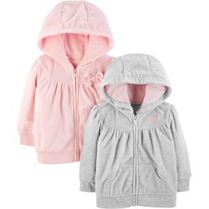 imageSimple Joys by Carters girls 2pack Full Zip HoodiesLight GreyPink