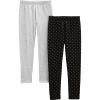 imageSimple Joys by Carters Girls 2Pack Lightweight FleeceLined LeggingsBlack DotsGrey