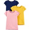imageSimple Joys by Carters Girls ShortSleeve Shirts and Tops Pack of 3Mustard YellowNavyPink