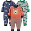 imageSimple Joys by Carters Baby Boys 3Pack Loose Fit Flame Resistant Fleece Footless PajamasAlligatorBearFox