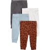 imageSimple Joys by Carters Baby Girls 4Pack PantBlueBrown Animal PrintDark GreyWhite
