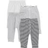 imageSimple Joys by Carters Unisex Baby 4Pack Neutral PantBlack Mini StripeGreyLight GreyWhite Stripe