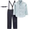 imageSimple Joys by Carters babyboys 4piece Special Occasion Bowtie and Suspender Pants SetCharcoalGreen Grey CheckedNavy Dots