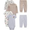 imageSimple Joys by Carters unisexbaby 6piece Bodysuits Short and Long Sleeve and Pants SetBlue Veggie