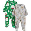 imageSimple Joys by Carters unisexbaby In 2pk Fleece Snp Santa TreesGreen SantaGrey Heather Reindeer