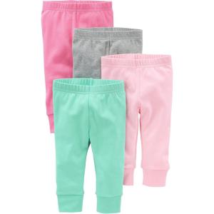 imageSimple Joys by Carters Baby Girls 4Pack PantMint GreenPinkGrey