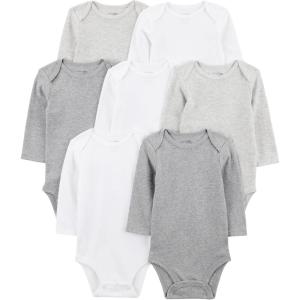 imageSimple Joys by Carters Unisex Baby 7pack Long Sleeve BodysuitHeather White
