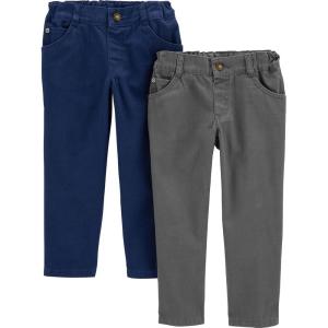 imageSimple Joys by Carters BabyBoys 2Pack Twill PantsNavyGrey